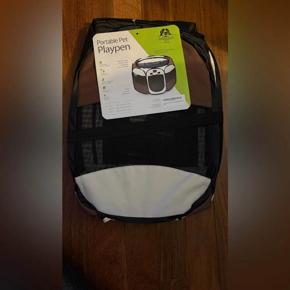 Portable Playpen - Brown and Black